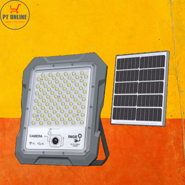 LED Solar Light 300W 2017lm Cool White WIFI Camera 1440P Motion Sensor 36Ah Battery 40W Solar Panel