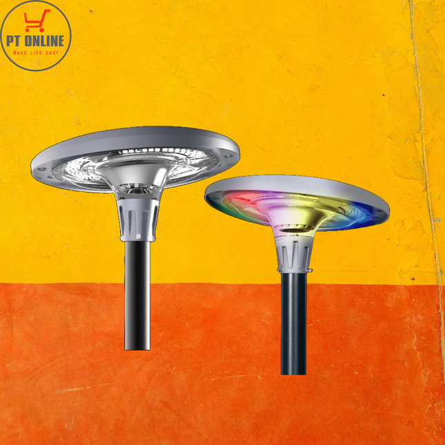 LED Post Lamp 800W 2029lm RGB Motion Sensor 32Ah Battery 32W Solar Panel