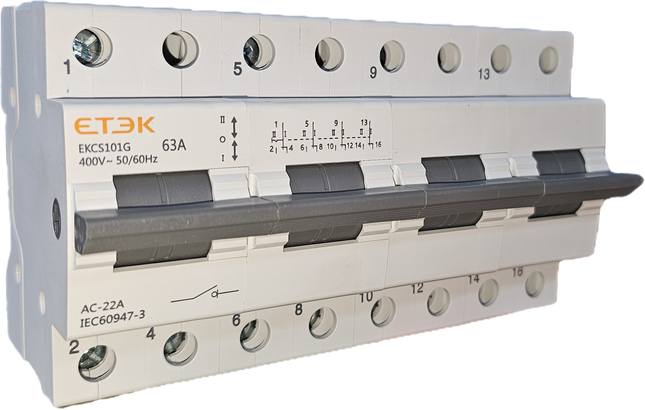 63A AC 4P 3-PHASE CHANGE OVER SWITCH