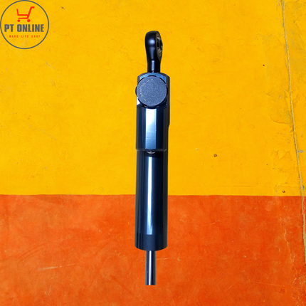 Close-up of the adjustable damping dial on an electric scooter steering stabilizer