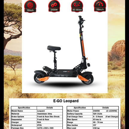 E-GO Leopard Dual Electric Scooter