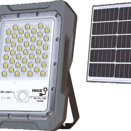LED Solar Light 100W 1097lm Cool White Motion Sensor 15Ah Battery 18W Solar Panel