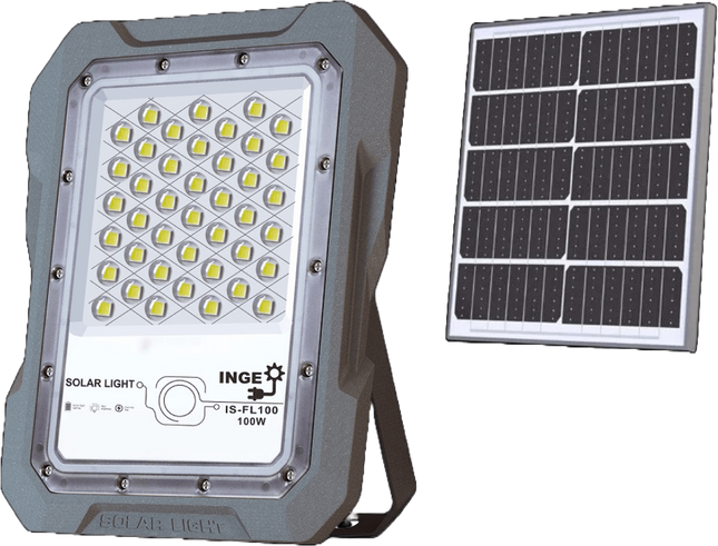 LED Solar Light 100W 1097lm Cool White Motion Sensor 15Ah Battery 18W Solar Panel