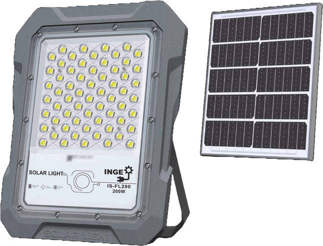 LED Solar Light 200W 1343lm Cool White Motion Sensor 18Ah Battery 30W Solar Panel