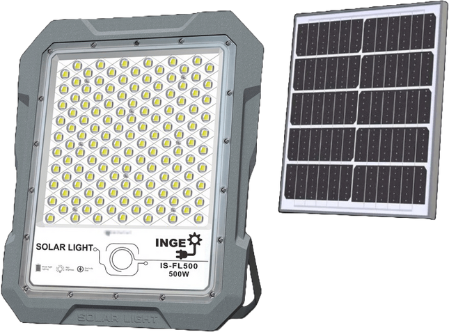 LED Solar Light 500W 2641lm Cool White Motion Sensor 36Ah Battery 45W Solar Panel