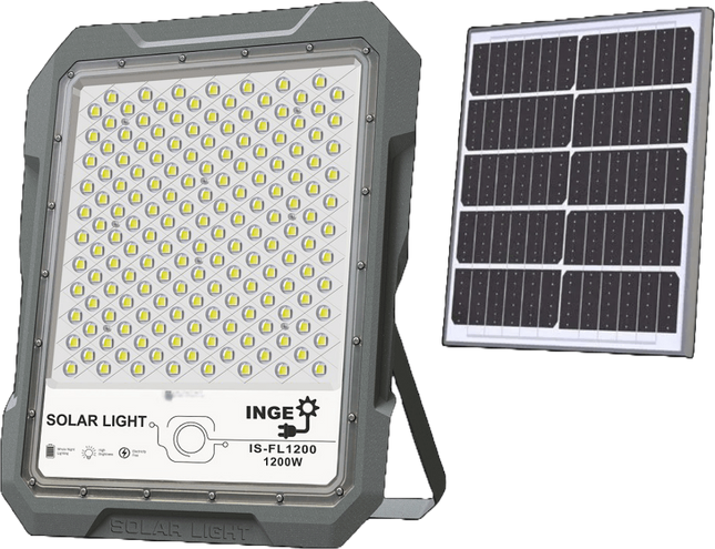 LED Solar Light 1200W 3795lm Cool White Motion Sensor 60Ah Battery 60W Solar Panel