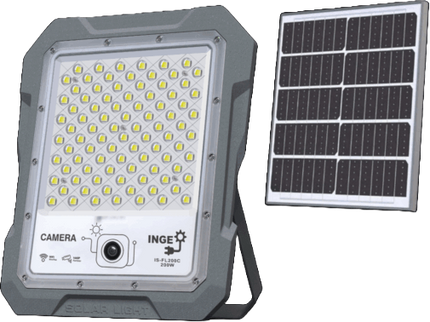 LED Solar Light 300W 2017lm Cool White WIFI Camera 1440P Motion Sensor 36Ah Battery 40W Solar Panel