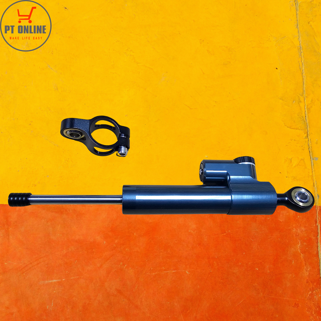 Performance steering damper for electric scooters in dark metallic finish