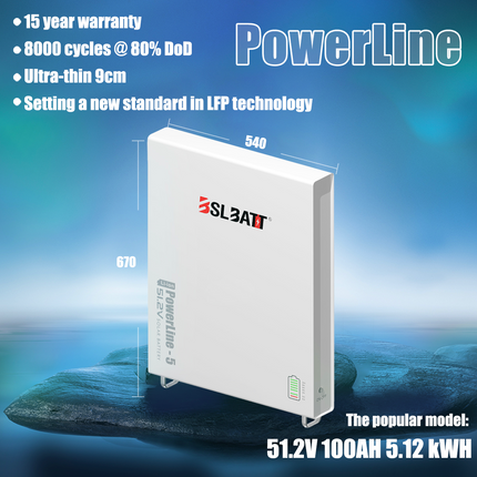 BSL 5.1kWh Lithium Battery 51.2V - 100Ah Powerline/Wallmount