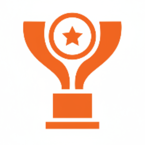 Trophy logo, only trophy in orange and simplistic design