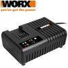 WORX - BATTERY CHARGER FAST 20V 6A FOR 2.0 - 6.0AH LI-ION BATTERIES